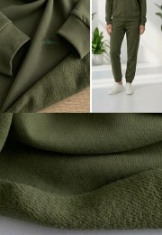 Khaki Tracksuit Sewing Fabric Kit | 2.5 m + 50 cm Rib Knit