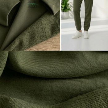 Haki Eşofman Takımı Dikimi için Hazır Set: 250x180 cm İki İplik + 100x70 cm Ribana Kumaş