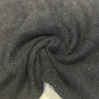 Jakarlı Simli Parça Kumaş | Siyah  |  Parça:140*50 cm