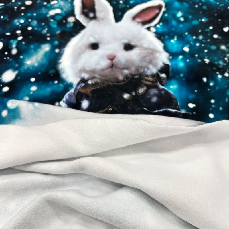 3 iplik Şardonlu Tavşan  Desen Pano Kumaş  82x180 cm