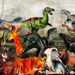 Hayvanlar Baskılı Pano 2 iplik Kumaş 82x180 cm
