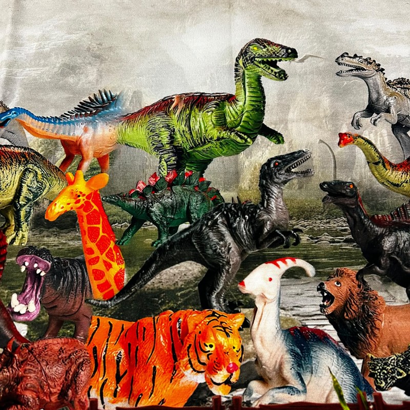 Hayvanlar Baskılı Pano 2 iplik Kumaş 82x180 cm