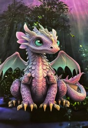 Mor Minik Ejderja Pano 2 iplik Kumaş 82x180 cm