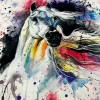 Renkli At  Baskılı Pano 2 iplik Kumaş 82x180 cm