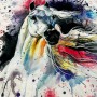 Renkli At  Baskılı Pano 2 iplik Kumaş 82x180 cm