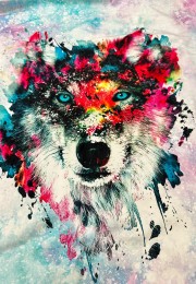 Renkli Kurt Baskılı Pano 2 iplik Kumaş 82x180 cm
