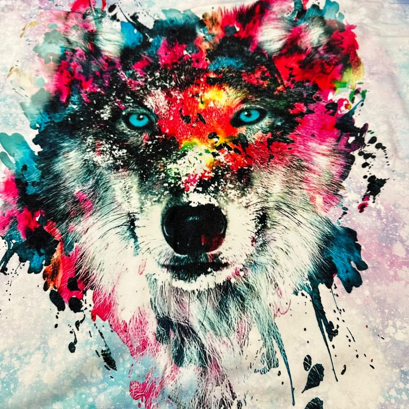 Renkli Kurt Baskılı Pano 2 iplik Kumaş 82x180 cm