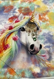 Unicorn At Baskılı Pano 2 iplik Kumaş 82x180 cm