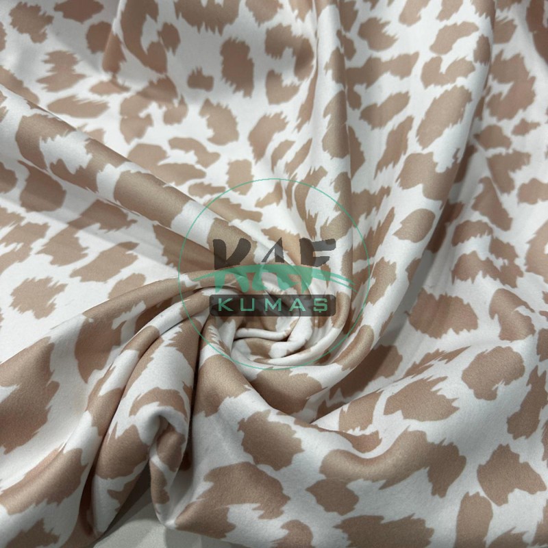 Baskılı Polar Kumaş | Latte Leopar