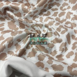 Baskılı Polar Kumaş | Latte Leopar