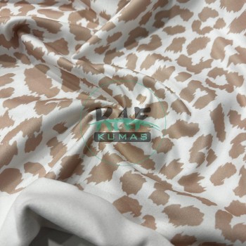 Baskılı Polar Kumaş | Latte Leopar