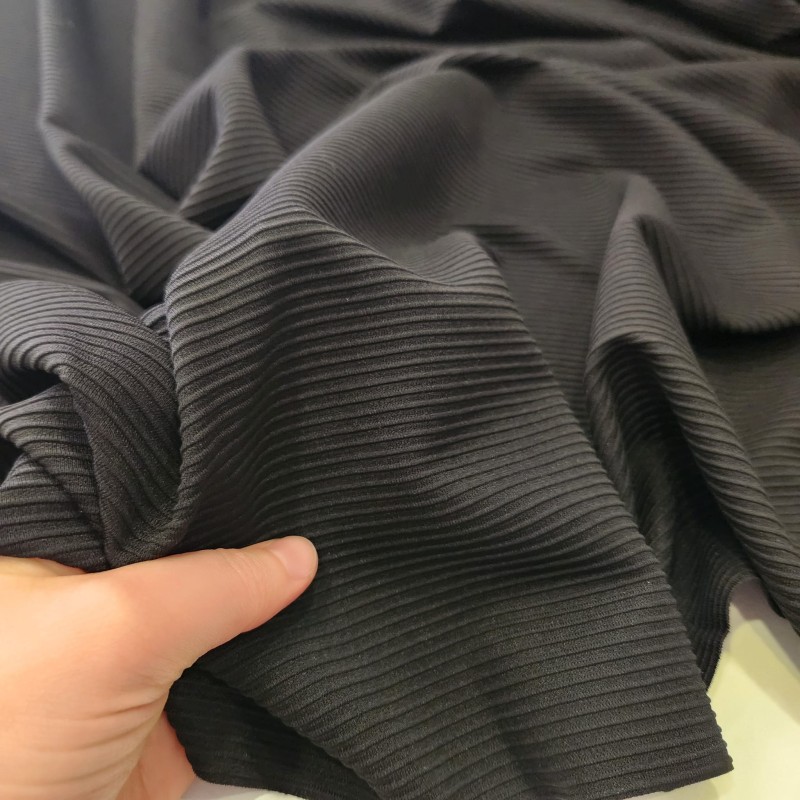 Fitilli Likralı Polyester İnterlok Kumaş