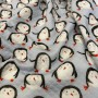 Desenli Kapitone Kumaş | Mavi Zemin Penguen