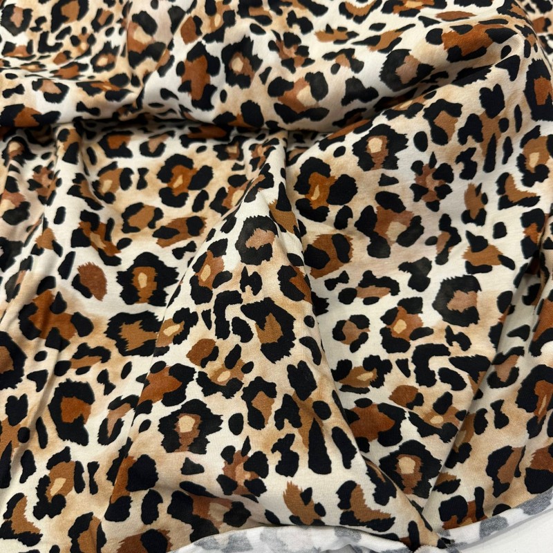 Baskılı Parça Süprem Kumaş|Açık Leopar