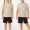 Coconat Desenli Pamuklu Tişört ve Şortlu Çocuk Takım  | Unisex Kalıp