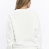 Kadife Ayıcıklar Desenli Şardonlu (Içi Polarlı) Ekru Regular Fit Bisiklet Yaka Kadın Sweatshirt
