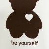 Kadife Be Yourself Desenli Ekru Yumuşak Dokulu Regular Fit Bisiklet Yaka Kadın Sweatshirt