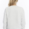 Kadife Ayıcıklar Desenli Gri Melanj Yumuşak Dokulu Regular Fit Bisiklet Yaka Kadın Sweatshirt