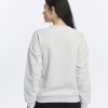 Kadife Global University Desenli Gri Melanj Yumuşak Dokulu Regular Fit Bisiklet Yaka Kadın Sweatshirt