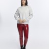 Kadife True Self Love Desenli Gri Melanj Yumuşak Dokulu Regular Fit Bisiklet Yaka Kadın Sweatshirt