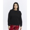 Kadife True Self Love Desenli Siyah Yumuşak Dokulu Regular Fit Bisiklet Yaka Kadın Sweatshirt