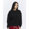 Kadife True Self Love Desenli Siyah Yumuşak Dokulu Regular Fit Bisiklet Yaka Kadın Sweatshirt