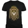 Hippi Aslan Baskılı Siyah T-Shirt | Uniseks