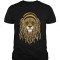 Hippi Aslan Baskılı Siyah T-Shirt | Uniseks
