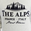 Kadife The Alps Desenli Gri Melanj Yumuşak Dokulu Regular Fit Bisiklet Yaka Kadın Sweatshirt