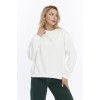 Kadife True Self Love Desenli Ekru Yumuşak Dokulu Regular Fit Bisiklet Yaka Kadın Sweatshirt