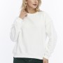 Kadife True Self Love Desenli Ekru Yumuşak Dokulu Regular Fit Bisiklet Yaka Kadın Sweatshirt
