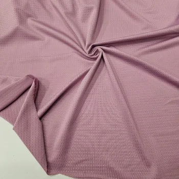 Penye Polyester Delikli Süprem Kumaş | Puslu Lila | A-06
