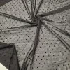 Siyah Küçük Flok Puantiyeli Tül Kumaş | A-02