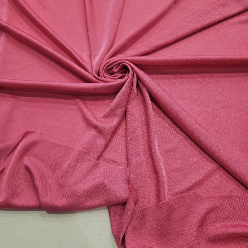 Likralı Polyester Pembe İnterlok Kumaş | D-01