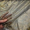 Altın Duvar Baskılı Likralı Siyah Tül Kumaş |  R4-13