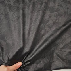 Geometrik Halka Desen Siyah Lyc Süprem Kumaş | R1-12