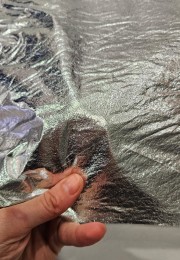 Tela Üzeri Gümüş Varak Kumaş | R1-09
