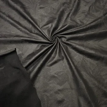 Geometrik Halka Desen Siyah Lyc Süprem Kumaş | R1-12