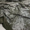 Gümüş Varak Batik Desen Haki Süprem Kumaş | B-11