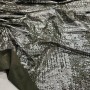 Gümüş Varak Batik Desen Haki Süprem Kumaş | B-11