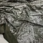 Gümüş Varak Batik Desen Haki Süprem Kumaş | B-11