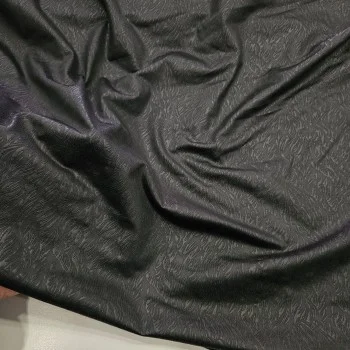 Mat Kaplama Baskı İnce Dal Desen Siyah Süprem Kumaş | B-15