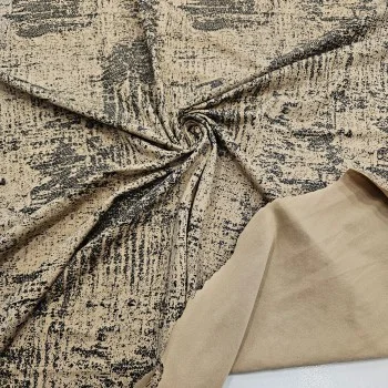 Mat Siyah Batik Desen Kaplama Bej Süprem Kumaş | R2-7
