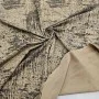Mat Siyah Batik Desen Kaplama Bej Süprem Kumaş | R2-7