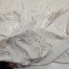 Açık Altın Batik Desen Beyaz Ribana Kumaş | C3-2