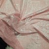 Gümüş Batik Desen Kaplama Şeker Pembe Tül Kumaş | C3-5