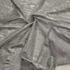 Gümüş Varak Batik Desen Gri Tül Kumaş |  R4-02