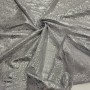 Gümüş Varak Batik Desen Gri Tül Kumaş |  R4-02
