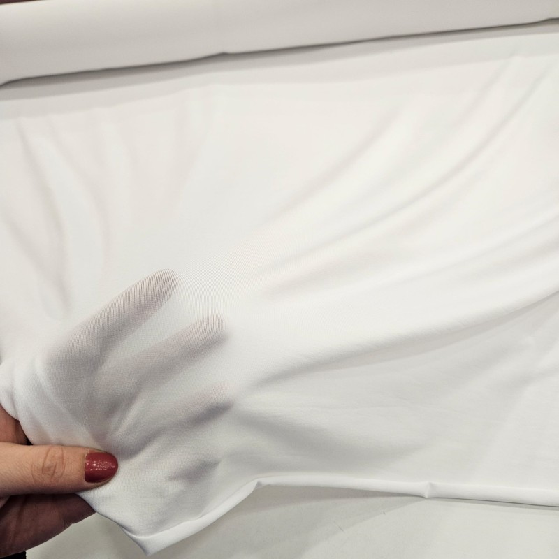 Penye Polyester Süprem Kumaş | Beyaz