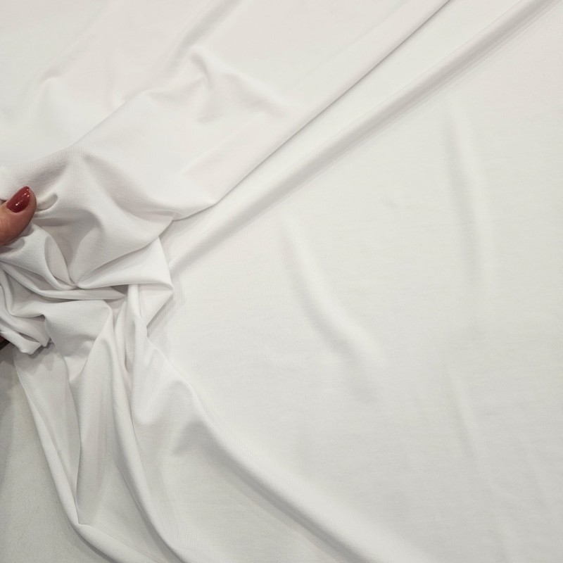 Penye Polyester Süprem Kumaş | Beyaz